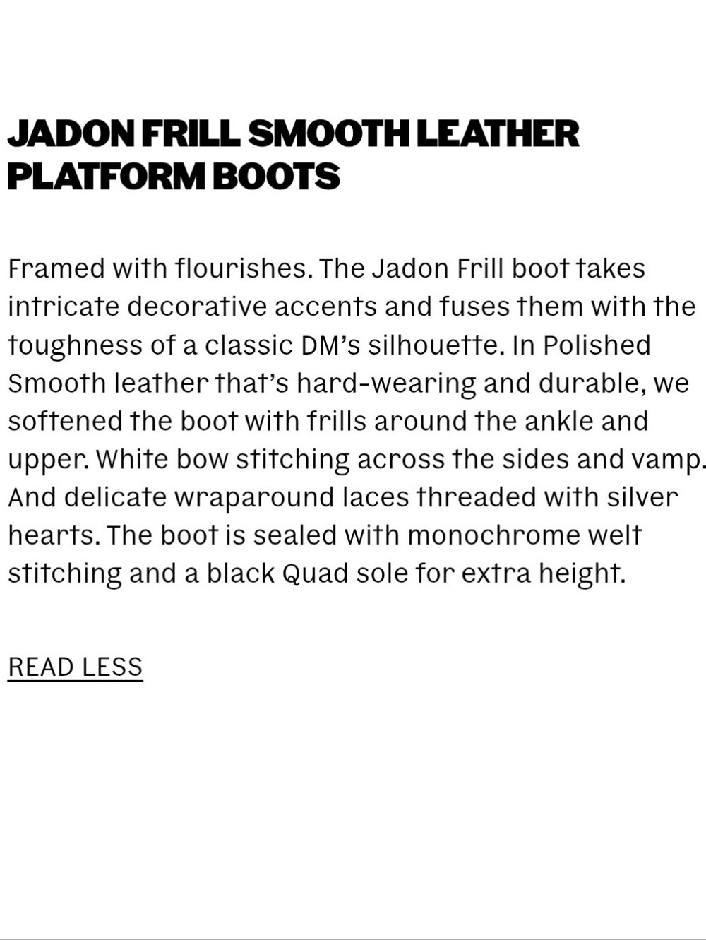 Dr Martens Jadon Frill Smooth Leather Lace Up Combat Platform Charm Boots, Black - Picture 3 of 16